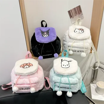 Kawaii Kuromi & Hello Kitty Plush Backpack 1
