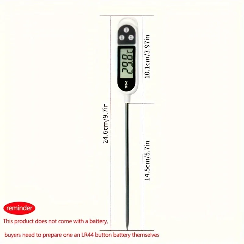 Digital Kitchen Thermometer 1pc Stainless steel probe cooking food barbecue stove water milk oil liquid meat digital kitchen thermometer