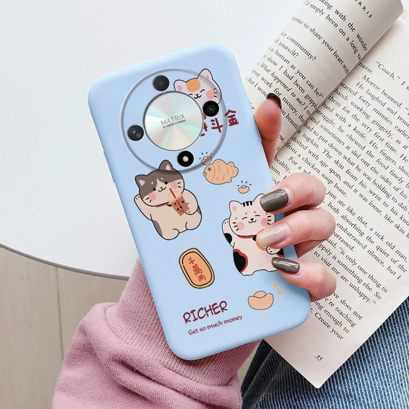 Cute Cat Silicone Soft Back Case with Lovely Cartoon Design
