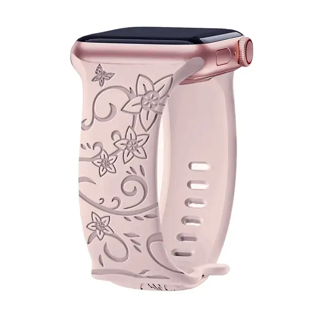 Engraved Band for Apple Watch Strap 46mm 44mm 42mm 41mm 40 45mm Ultra 3 2 49mm Floral Bracelet Iwatch Series 11 10 9 8 7 SE 6 5 - Image 17