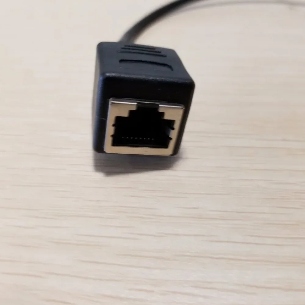 3.5mm Aux Male to RJ-45 RJ45 Female Adapter LAN Ethernet Network Audio Extension Cable Cord 30cm