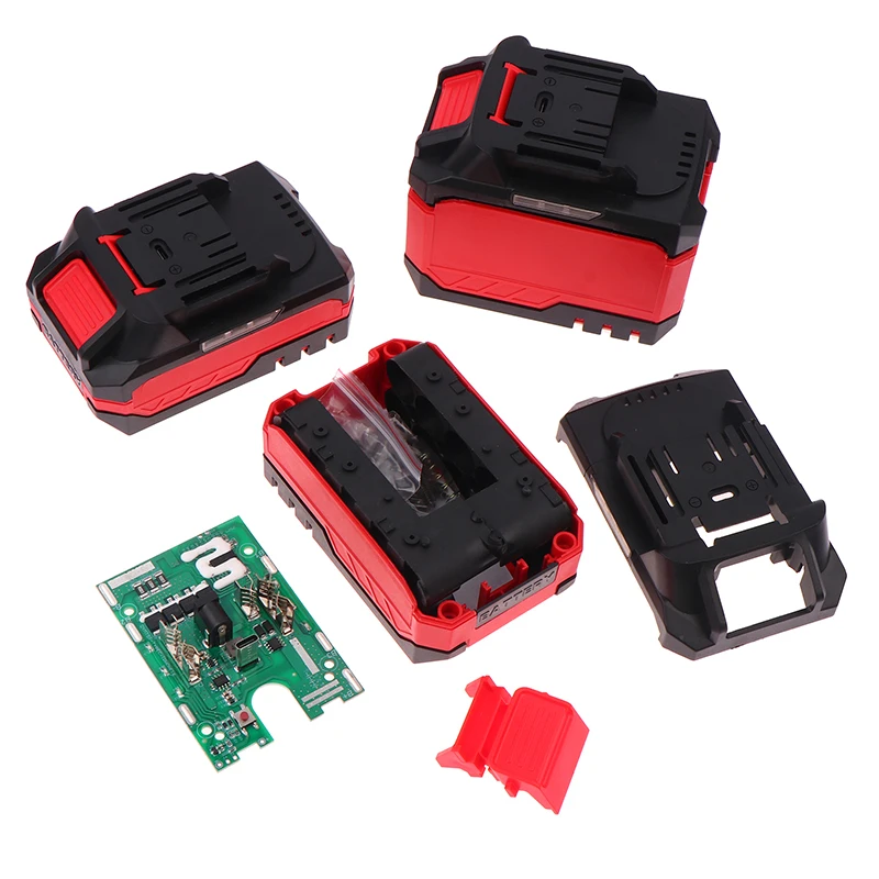 5/10/15-Slot 21V Li-ion Battery Case with LED Power Display and Charging PCBA Holder