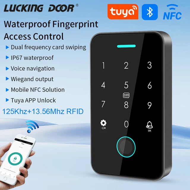 IP67 Waterproof Bluetooth Tuya APP Access  Control  System 13.56Mhz RFID Card Access Control Password Keyboard Door Lock 1