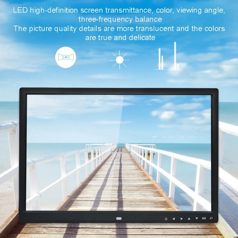 디지털 액자 다기능 HD 1280X800, 프레스 단추 포함, 전자 사진 앨범, 미국 플러그, 2X, 12 인치