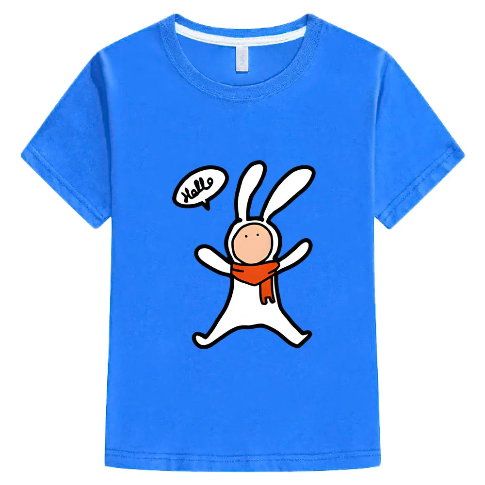 

Rabbit Cute/kawaii Graphic Anime T-shirts Funko Pop Manga Tshirt Soft Print 100% Cotton Tee-shirt Short Sleeve Boys/girl T-shirt