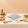 White Reusable Food Tray Large Serving Platters for Party Food Classic Design Large Serving Platter Set for Barbecues Outdoor 3