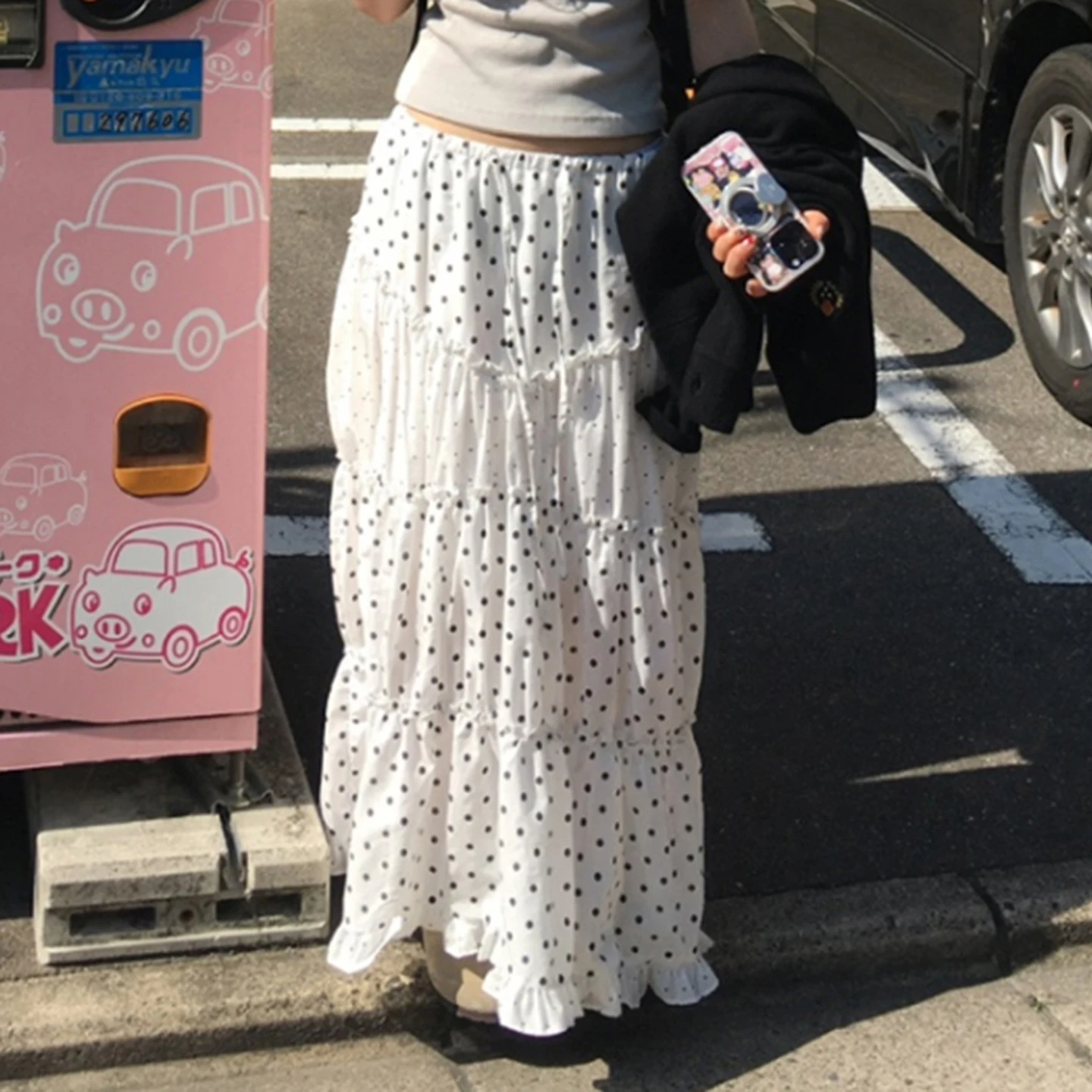 м ī Ʈ Ʈ  ĳ־  ĿƮ Ruffly Ruched Spliced ??Sweet Simple Summer New Chic Skirts