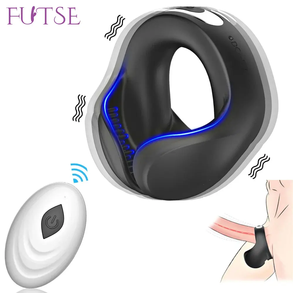 Vibrating Cock Ring Chastity Masturbator Delayed Ejaculation Cockring Erection Penis Ring Scrotum Stimulator Sex Toys for Men