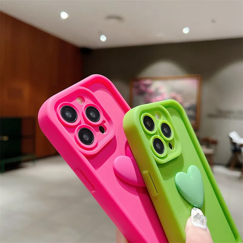 Cover telefono silicone cuore 3d simpatica per iphone pro max_voghion.com