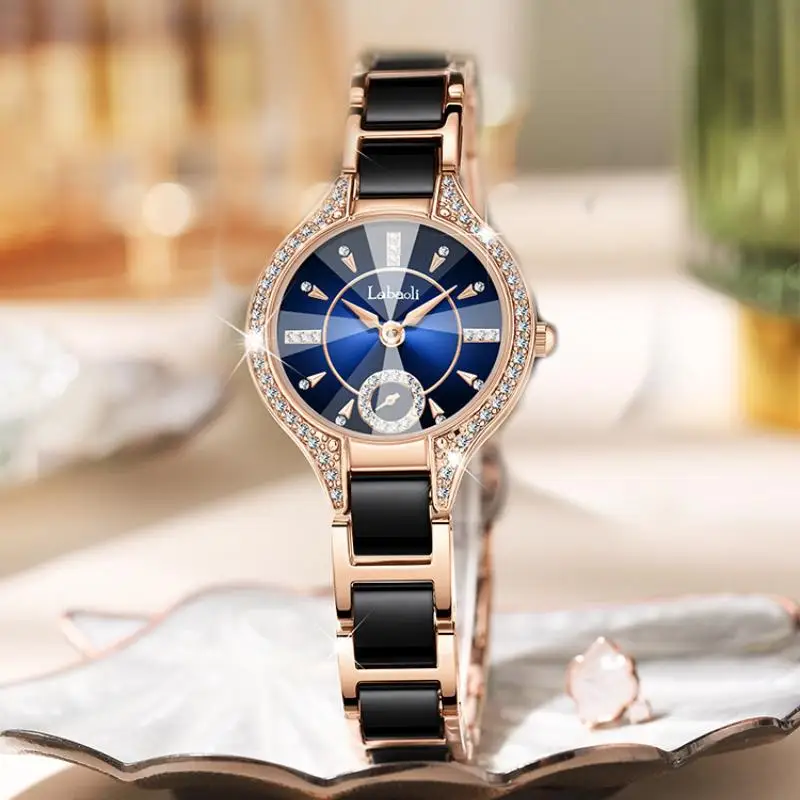 LABAOLI Diamond Luxury Women Watches For Female Clock Rose Gold 2023 New Arrival Rhinestone Elegant Ladies Wrist Watches