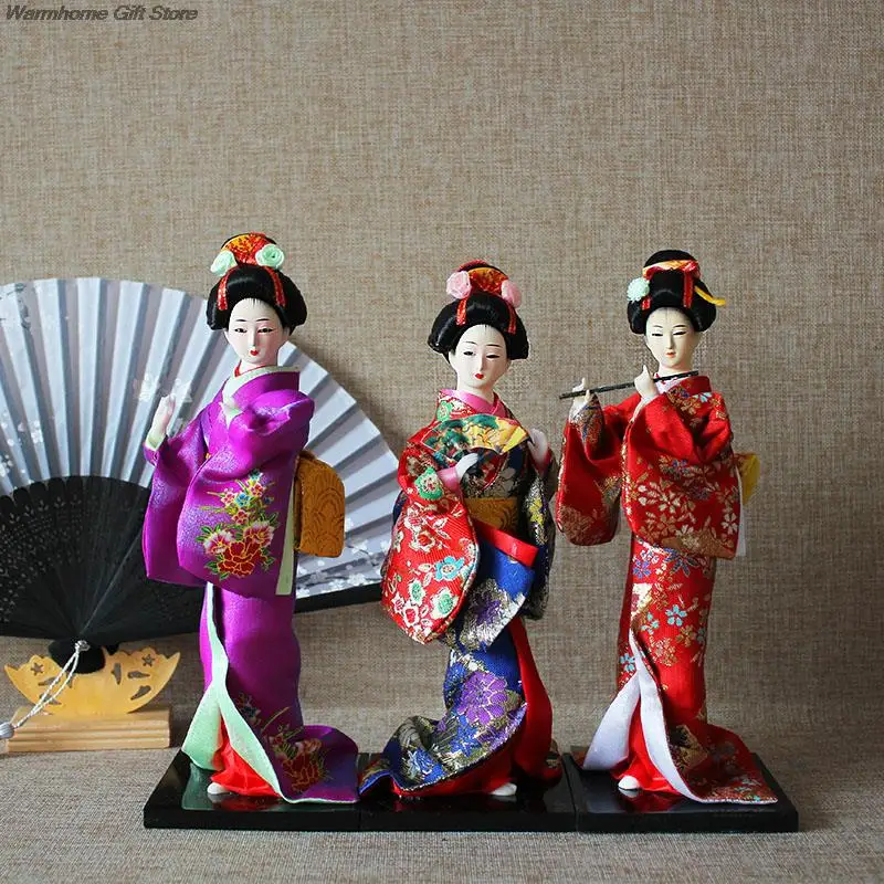 Bambole Geisha giapponesi Asian Geisha Crafts Kimono Dolls Beautiful Kimono Lady Collection Home Desktop Decor figurine in miniatura