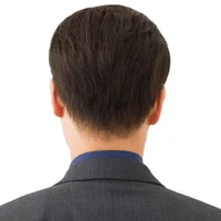 Short Natural Black Straight Human Hair Wig For Less Or No hair Male Men Comfortable And Breathable Silk Top Wigs Average Size 4