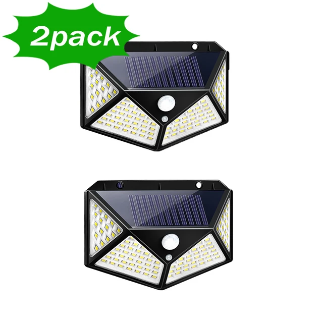 1/2/4/8/10PCS 100 LED Solar Power Wall Light Motion Sensor Waterproof Outdoor Garden Lamp 2 PCS