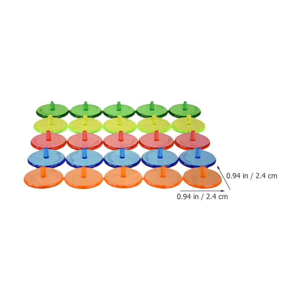 50Pcs 플라스틱 골프 공 마커 라운드 볼 위치 마커 내마모성 경량 간편한 흙 삽입 전문 골프