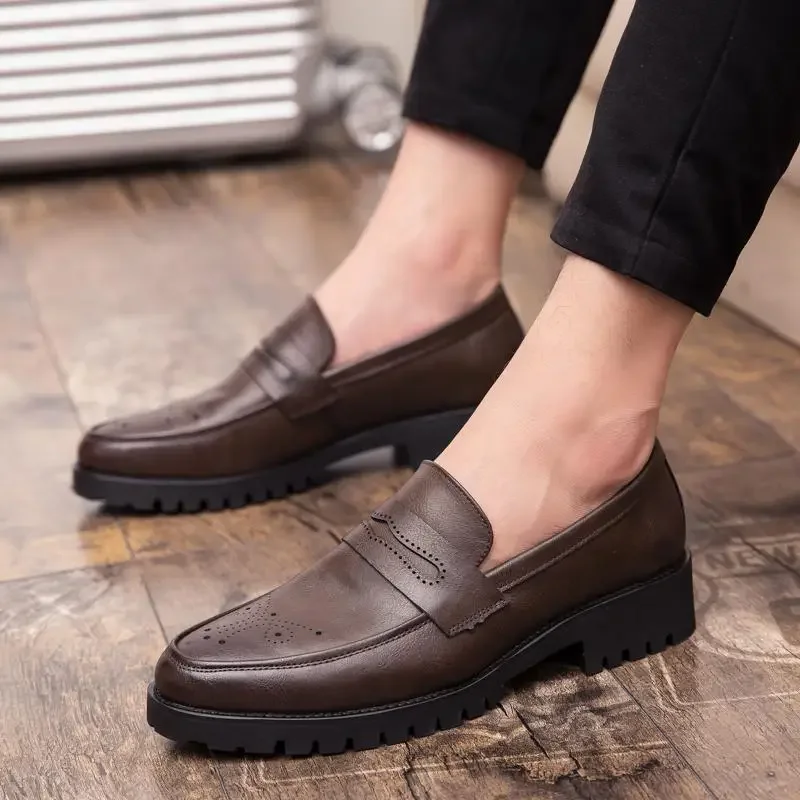 

Men's Leather Business Derby Shoes Pointed-Toe Lace Plaid Dress Shoes Office Wedding Party Men's Daily Break