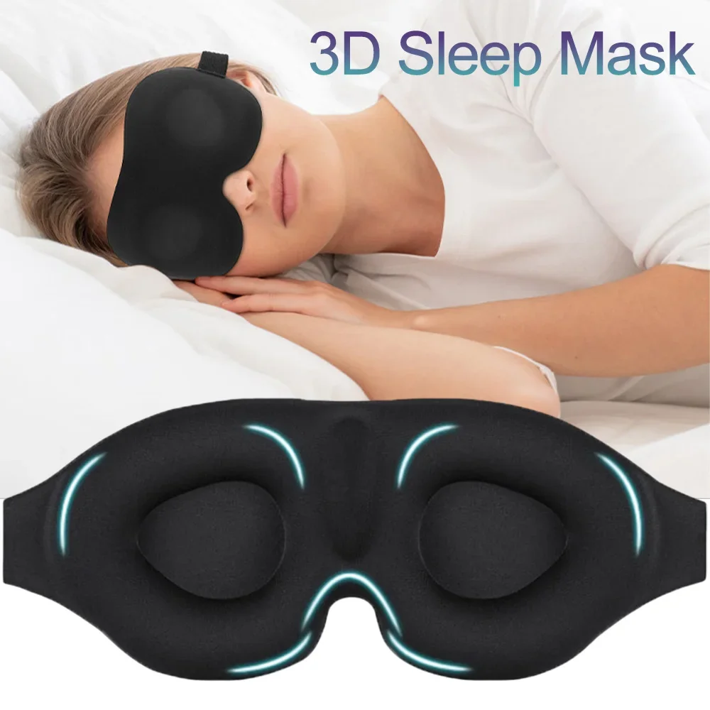 

3D Eye Sleep Mask Contoured Cup Night Blindfold Light Blocking Eye Cover Molded Shade with Adjustable Strap for Travel