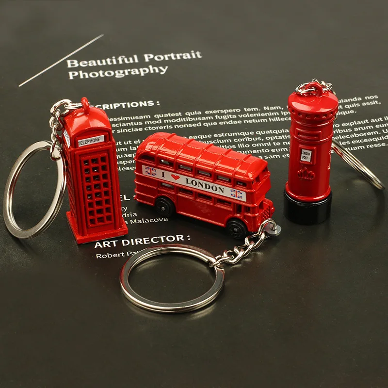 London Red Key organizer Mail Box Key Holder Pendant Keychain Souvenir Gifts Men Ring friends gift