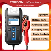 TOPDON BT300P Battery Tester with Printing 12V Digital Charging Cranking Test Tools for Car Auto Analyzer Vehicle 100-2000CCA 1