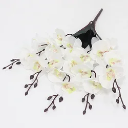 Elegant Silk Phalaenopsis Orchid Floral Arrangement - Perfect for Home Decor and Weddings (B White)