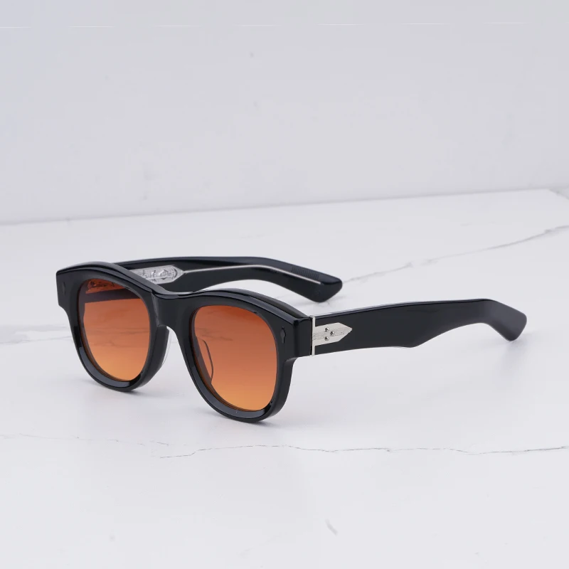 

Vintage CAAN Black Sunglasses Male INS Fashion Oval Sun Glasses 2024 New Arrive Retro Acetate Solar Glasses for Men