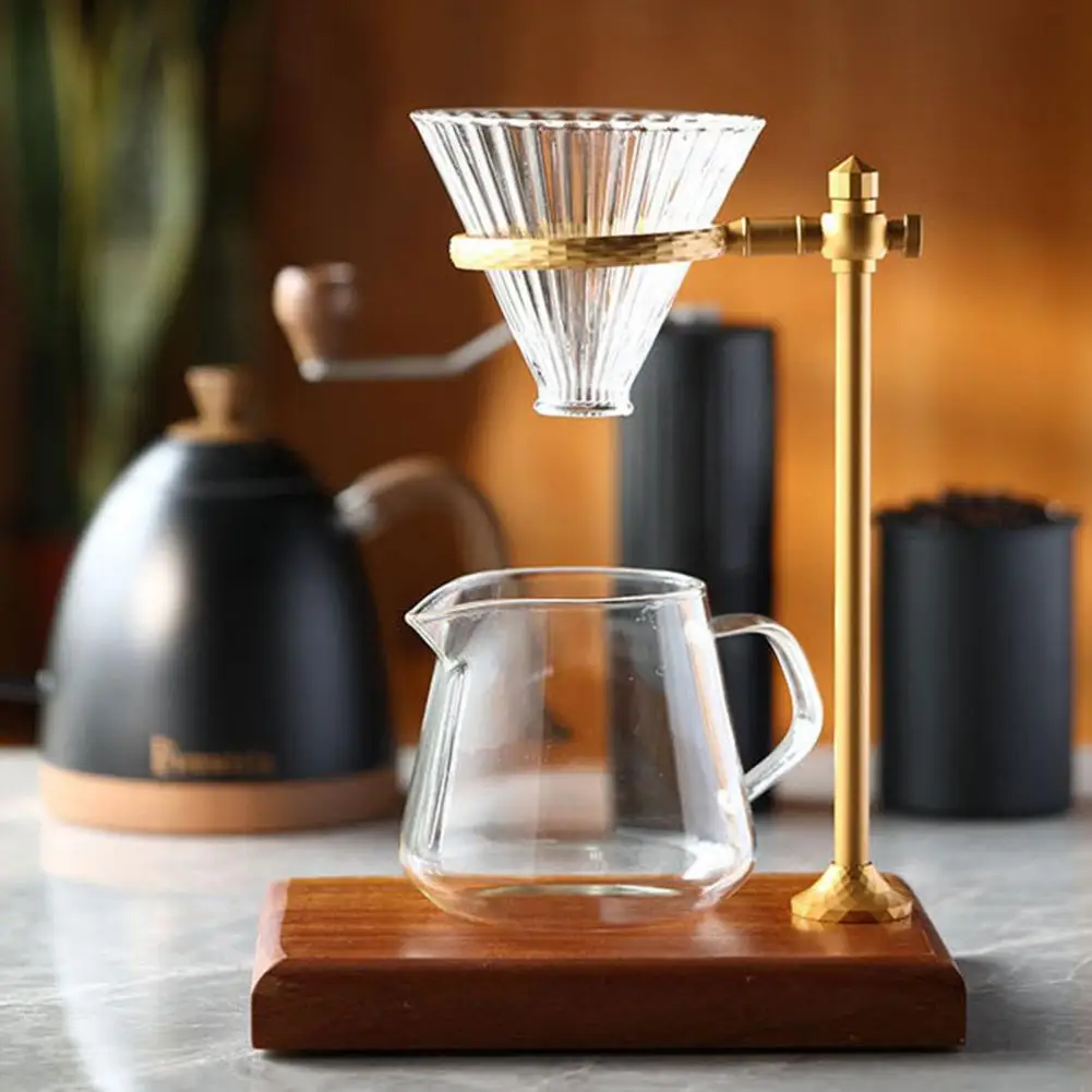 

Винтажный ручной держатель для кофейного фильтра из алюминиевого сплава с регулируемой высотой, противоскользящее кофейное сито, кофейная посуда