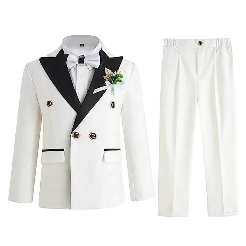 

Children Formal Wedding Suit Kids Jacket Pants Botwtie 3PS Photograph Suit Flower Boys Birthday Tuxedo Party Dress Dance Costume