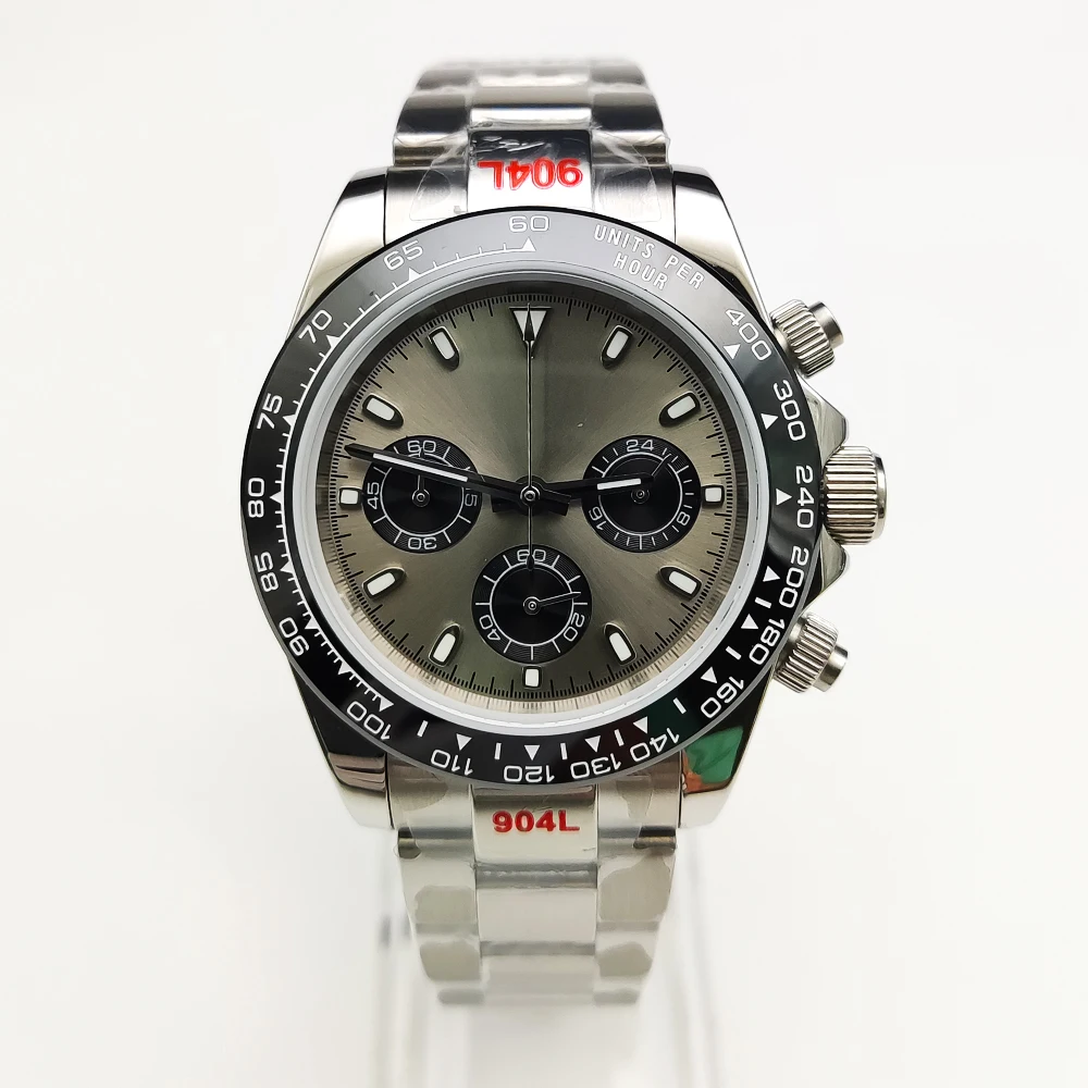 メンズクォーツ時計,クロノグラフ,サファイアクリスタル,ステンレス