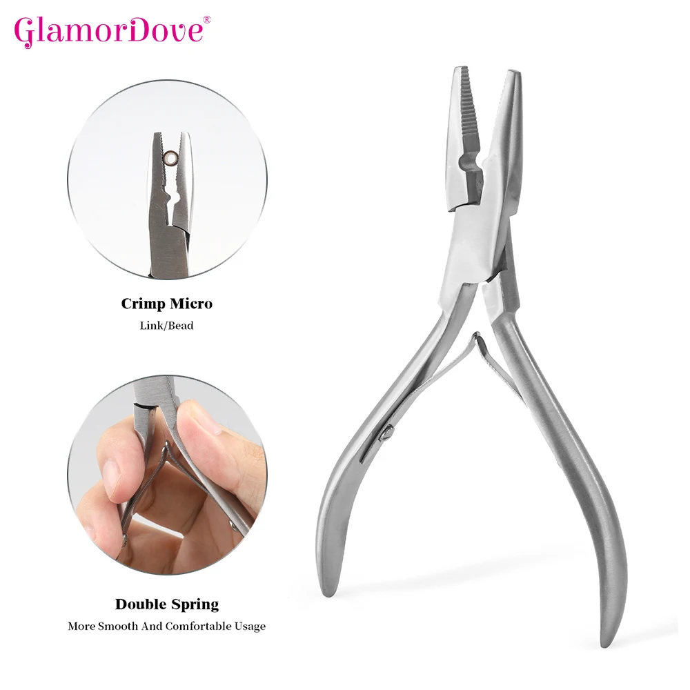 Professional Micro Ring Hair Extensions Application Pliers Tool Kit for Micro link Beads Closer Plier