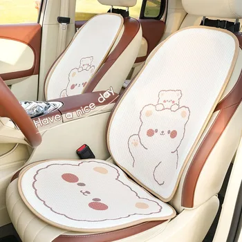 Comode e carine coprisedili per auto Cuscino protettivo per seggiolino auto in seta di ghiaccio Cartoon Accessori per auto carini Coprisedili universali Set completo