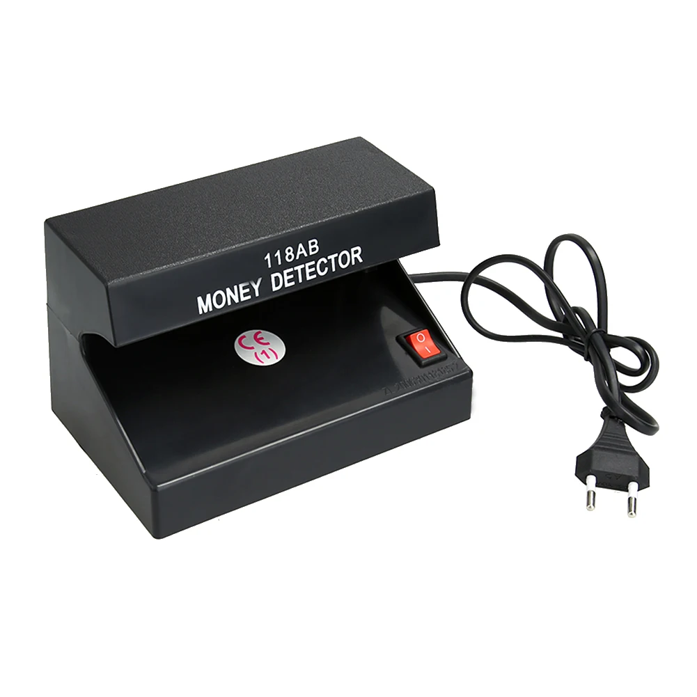 UV light practical counterfeit bill currency fake money detector checker EU plug black color 183x82x90 mm forged money tester money detector pen
