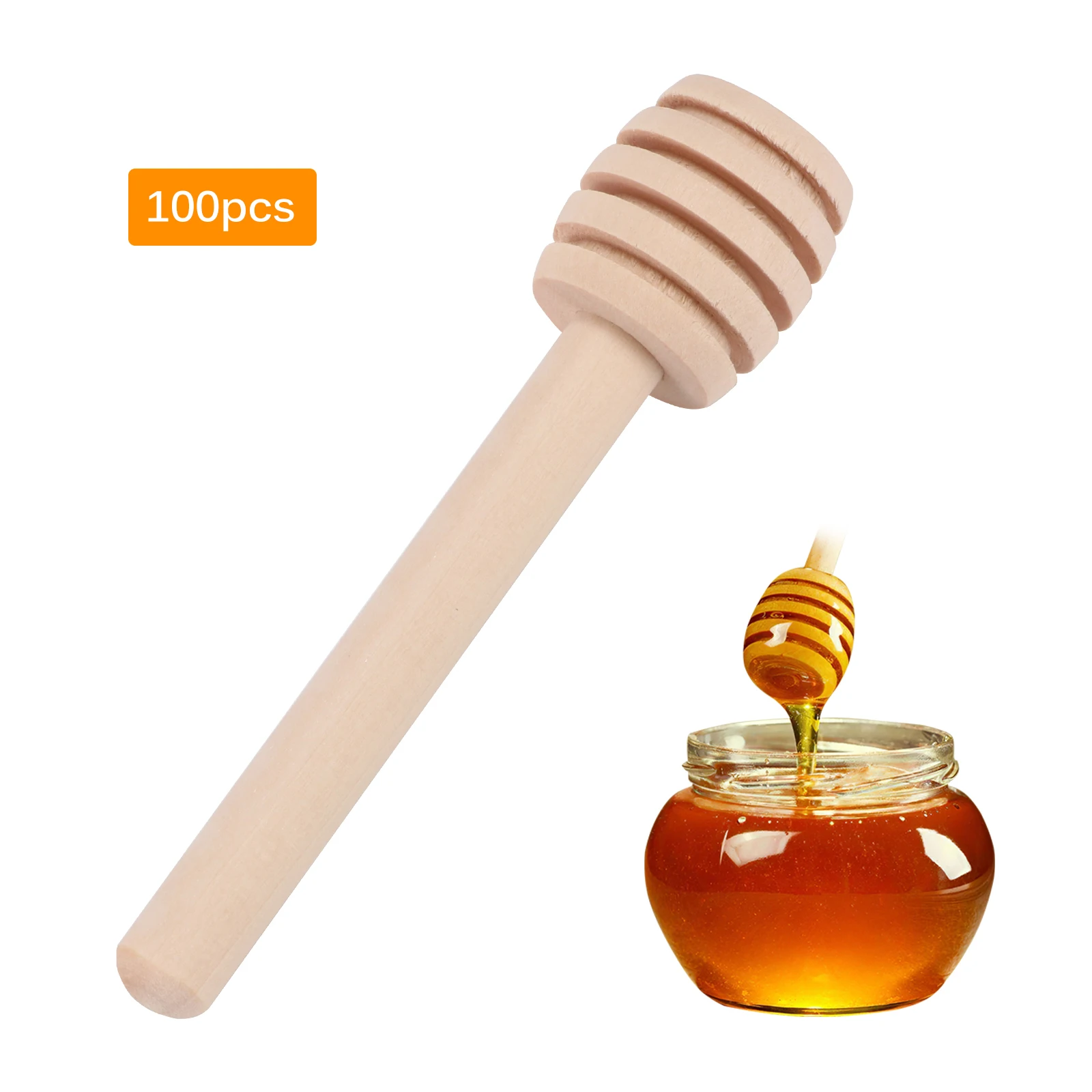 Honey Stir Bar Mixing Spoon Wooden Spoon Glass Honey Dipper Sticks 100Pc