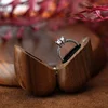 1PCS Free Engraving Name Love Heart Shaped Walnut Wood Ring Box For Wedding Ceremony Jewelry Box Storage Proposal Wedding Gift 2