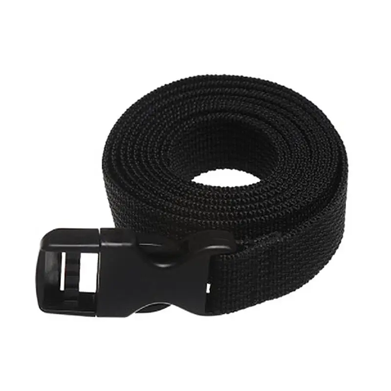 Durable Black Nylon Luggage Strap with Cam Buckle for Outdoor and Travel Use