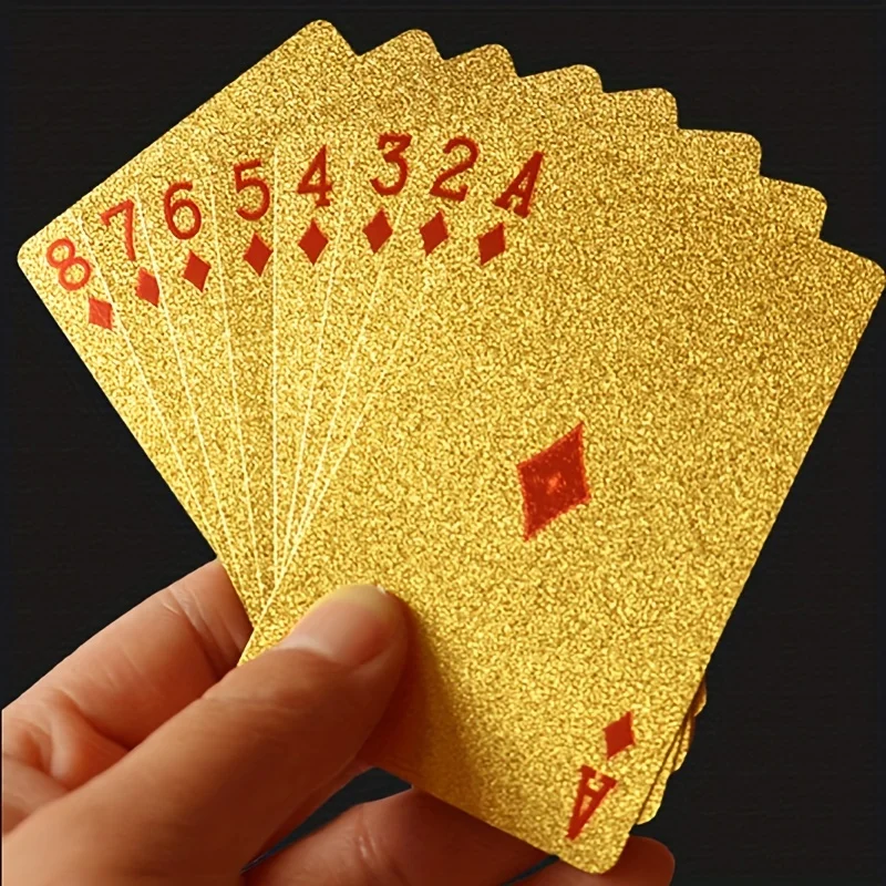 1pc Golden Foil Playing Card Dollar Playing Card Waterproof Washable And Wear-resistant Party Gathering Game Party Supplies playing cards