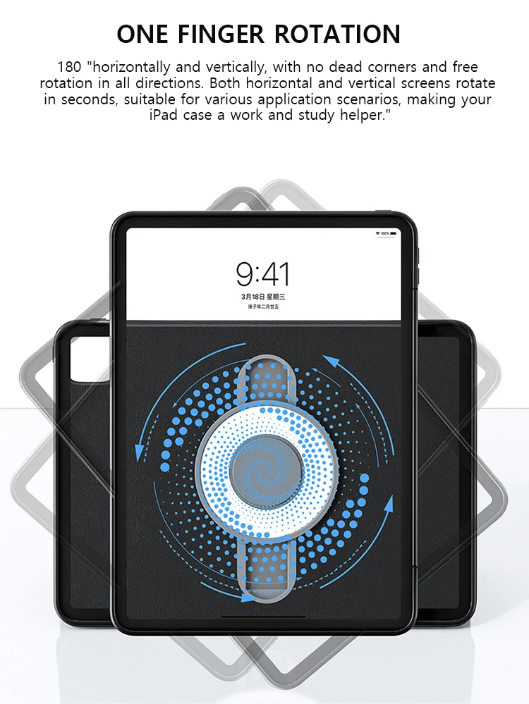 Rotativo para Ipad Pro Gaveta Stand 360 ° Ipad Air 10.9 10th Ipad 10.2 9th Geração Funda 2023 2023 2023 Case - Imagem 3