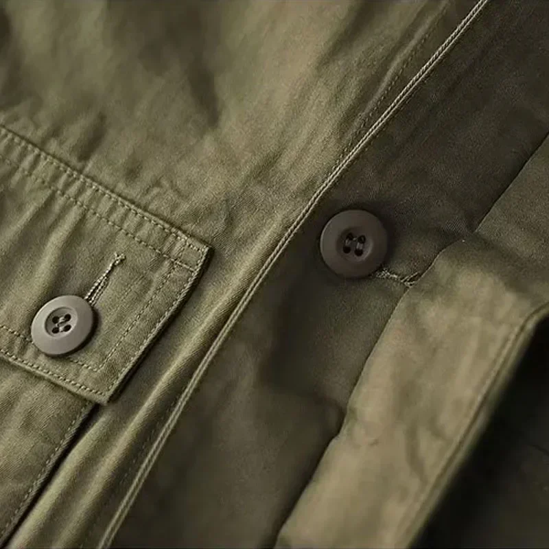 Multi Pocket Cargo Jacket Mens Spring Autumn American
