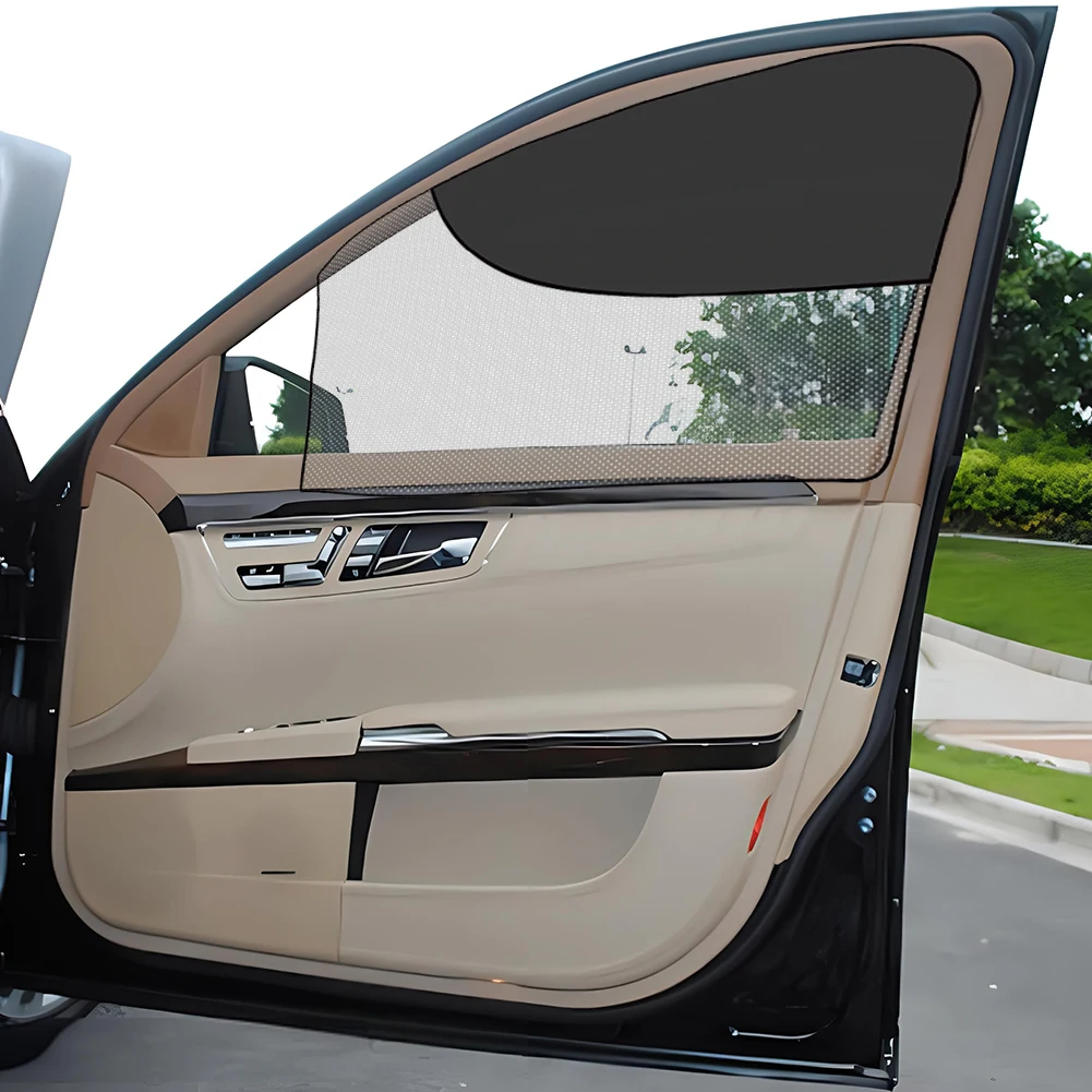 Double Layer Car Sun Shade Side Window CurtainCar Magnetic Front Rear Window Curtain UV Protection Mesh Curtains Accessories 4