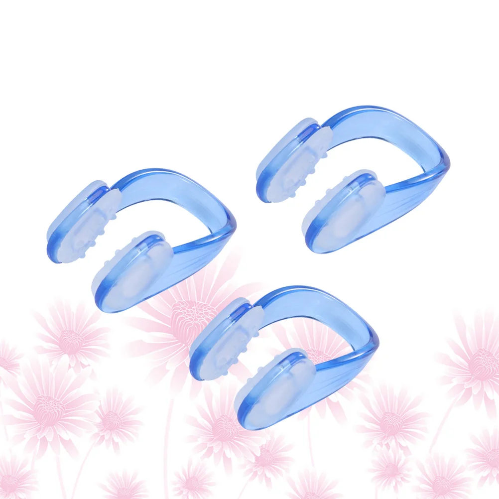 

3pcs Unisex Swimming Nose Clip Nose Protection Silicone Pool Accessories for Adult Diving Blue
