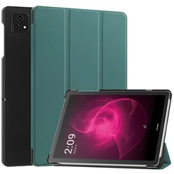 Premium Trifold Magnetic Leather Stand Cover - REVVL TAB 5G (Dark green)