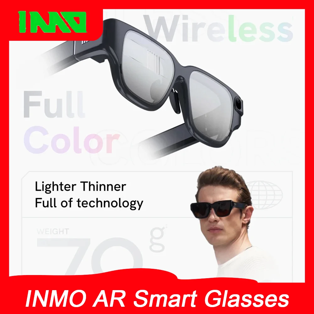 

INMO Air Wireless AR Glasses All In One 3D Intelligent Cinema Steam VR Game Projection Sunglass Bluetooth-compatible Full Color