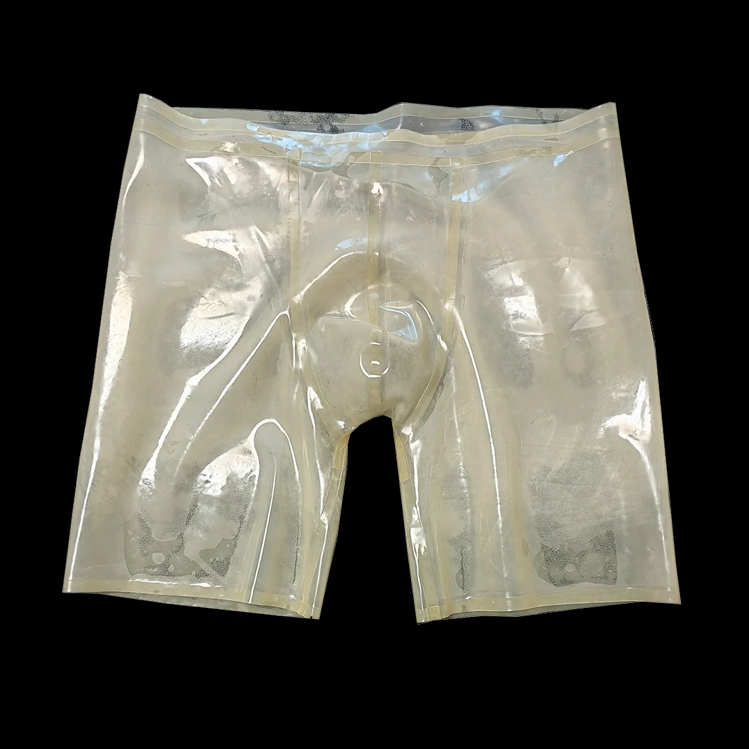 

Transparent Sexy Mens Latex Gummi Panties Boxer Rubber Underpants Handmade Shorts RPM139