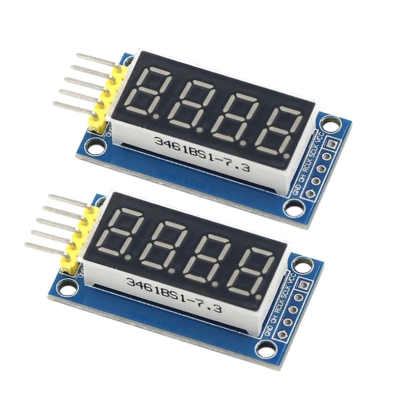 2Pcs 4 Digit Digital Tube Display Module LED Brightness Adjustable With ...
