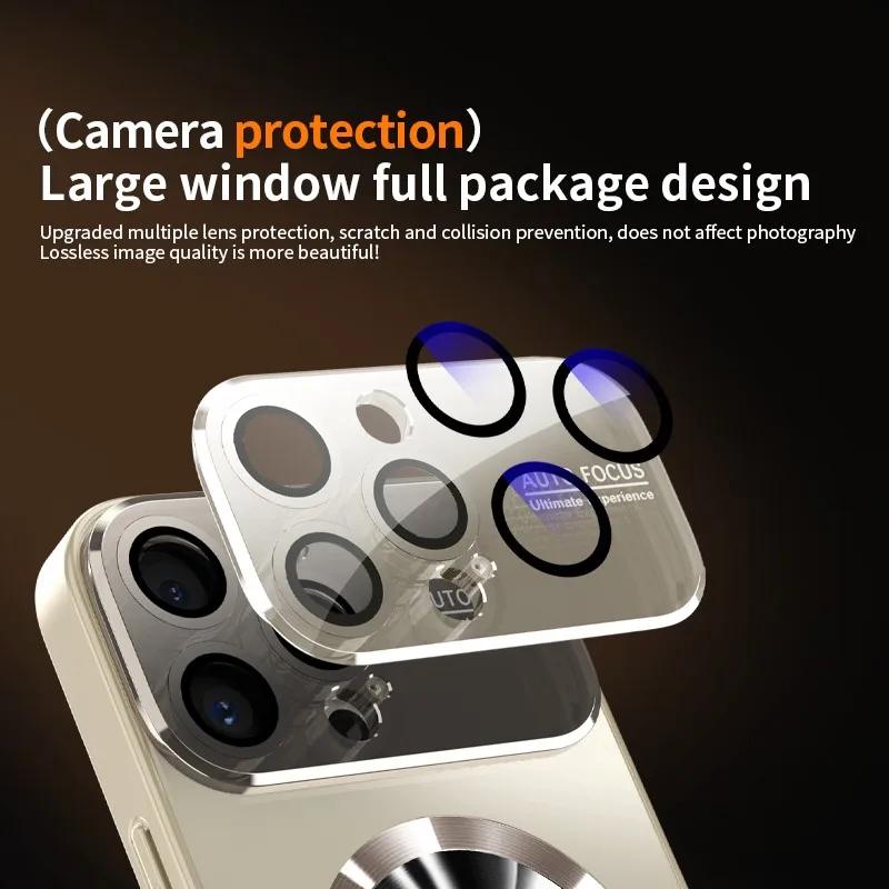 Luxury Glass Camera Lens for Magnetic Wireless Charging Case - Shockproof Cover