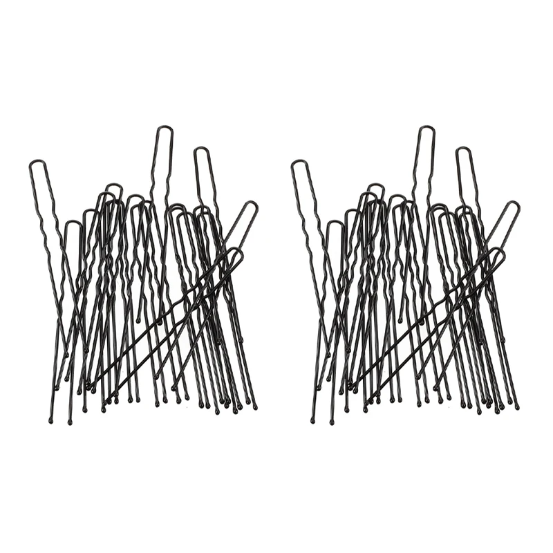 

40 Pcs 7Cm Long Black Metal DIY Hair Bun Pin For Woman