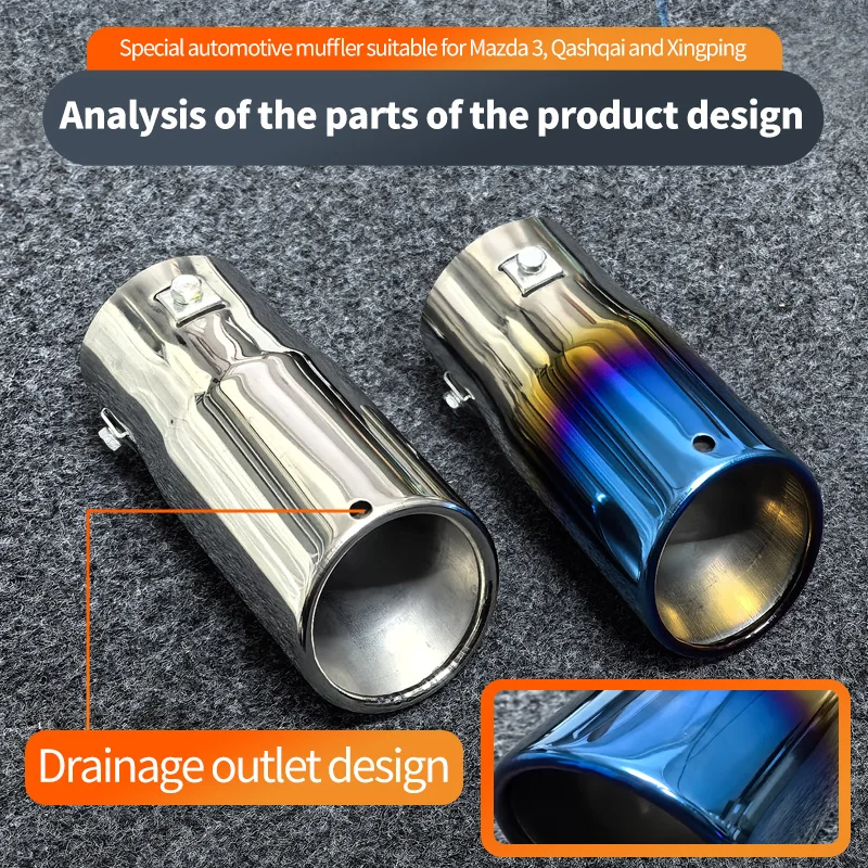 Exhaust Muffler Tip for Mazda 3 Qashqai Renault Clio 5 Car Tailpipe Decor Accessories