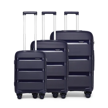 Kono Large Suitcase Hard Shell Travel Trolley 4 Spinner Wheels Lightweight Polypropylene Check in Luggage with TSA Lock (Navy)