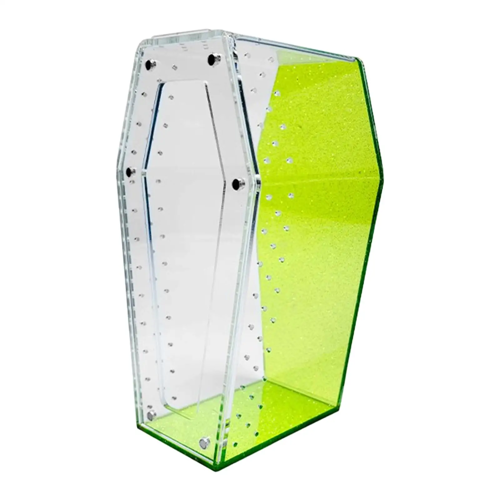 Acrylic Vertical Spider Enclosure Small Reptile Terrarium Box Coffin Shape Tank Accessories for Jumping Spider Breeding Acrylic Vertical Spider Enclosure Small Reptile Terrarium Box Coffin Shape Tank Accessories for Jumping Spider Breeding