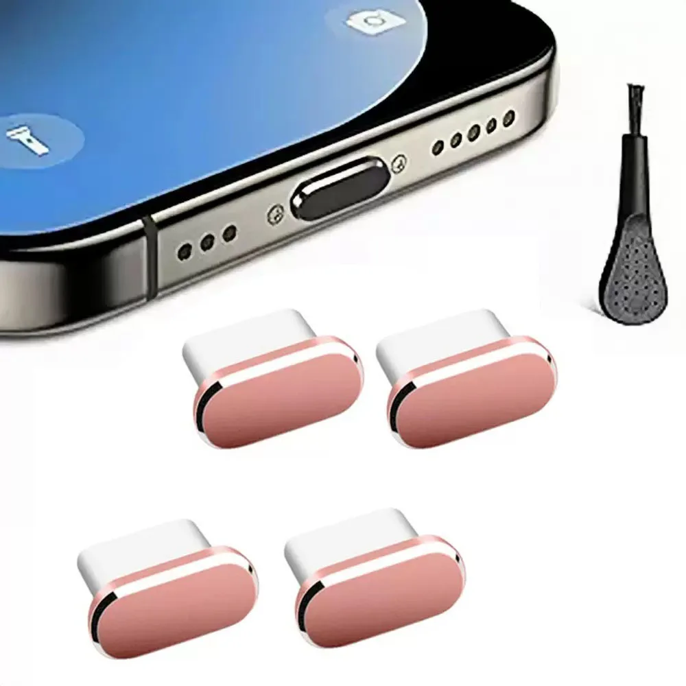 USB-C Dust Plug Set with Cleaning Brush – Anti-Dust Port Covers (4-Pack)