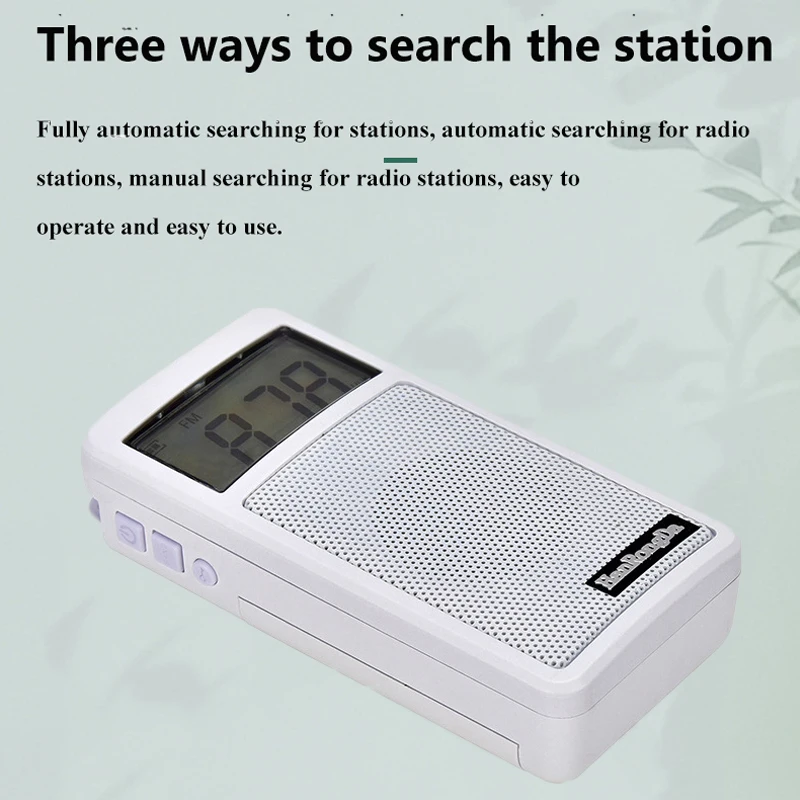 Mini Pocket FM AM Radio Orange Backlight LCD Display Radios with Full Range Speaker Support Alarm Sleep Timer 2*AAA Batteries
