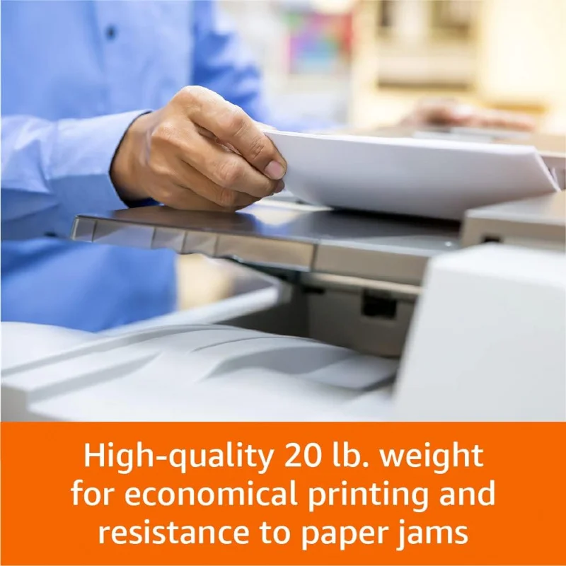 Basics Multipurpose Copy Printer Paper, 8.5" x 11", 20 lb, 8 Reams, 4000 Sheets, 92, White